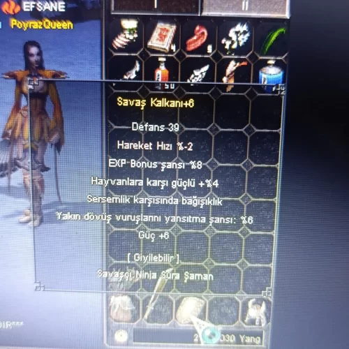  +6 SAVAŞ KALKANI SERSEM + GÜÇ  + EXP BONUSU